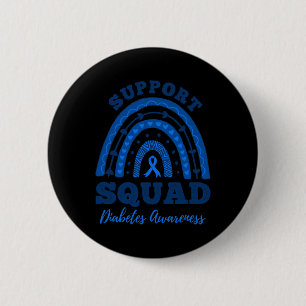 Support Squad Blue Ribbon T1d Type 1 Diabetes Awar 2 Inch Round Button