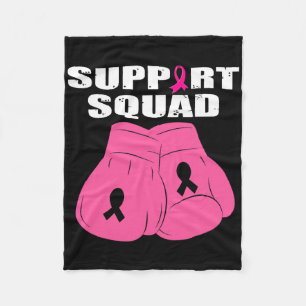 Support Squad Boxing Glove Pink Ribbon Breast Canc Fleece Blanket