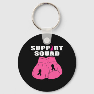 Support Squad Boxing Glove Pink Ribbon Breast Canc Keychain