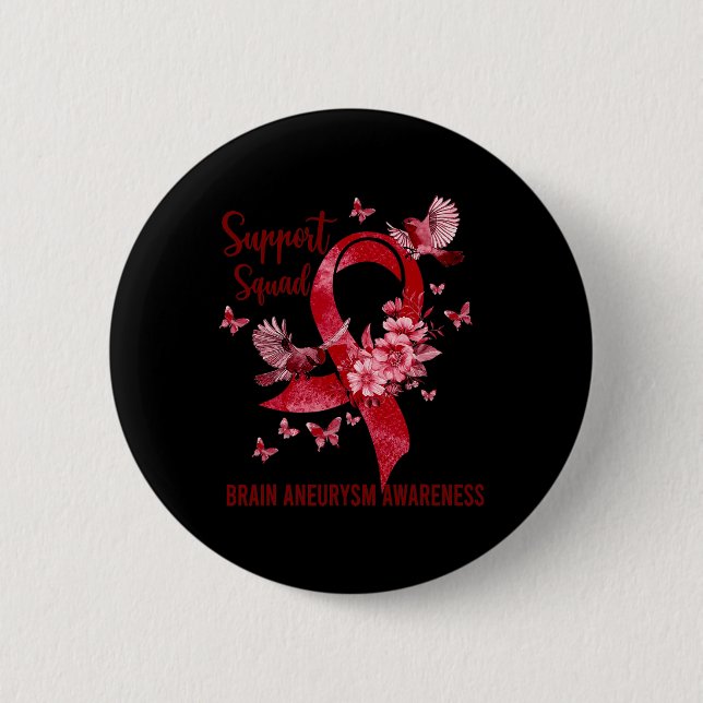 Support Squad Brain Aneurysm Awareness 2 Inch Round Button (Front)