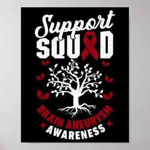 Support Squad Brain Aneurysm Awareness Support Gra Poster