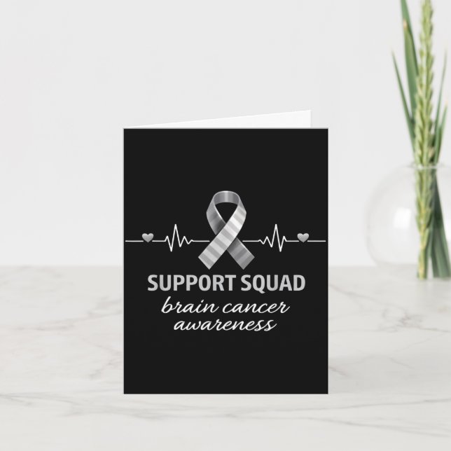 Support squad brain cancer awareness brain tumour card (Front)