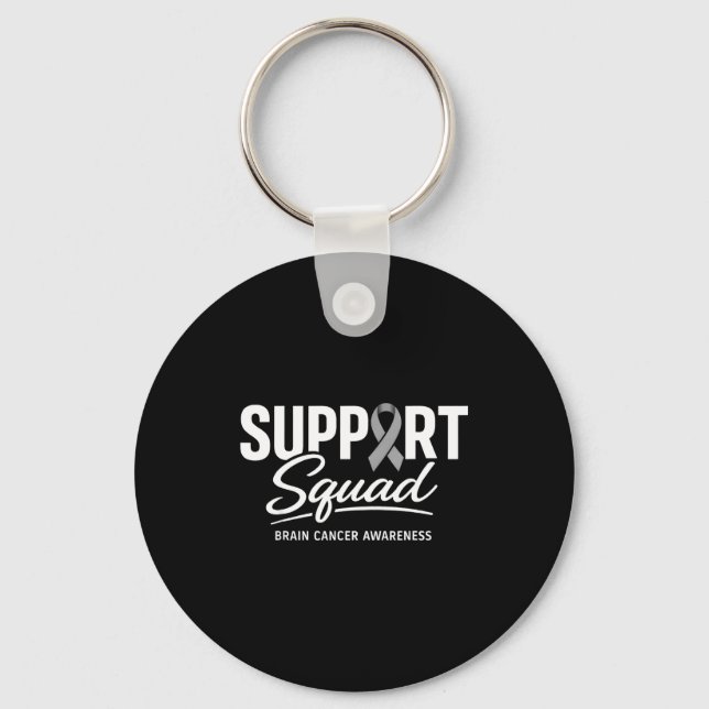 Support squad brain cancer awareness brain tumour keychain (Front)