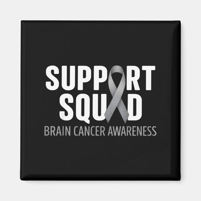 Support squad brain cancer awareness brain tumour magnet (Front)