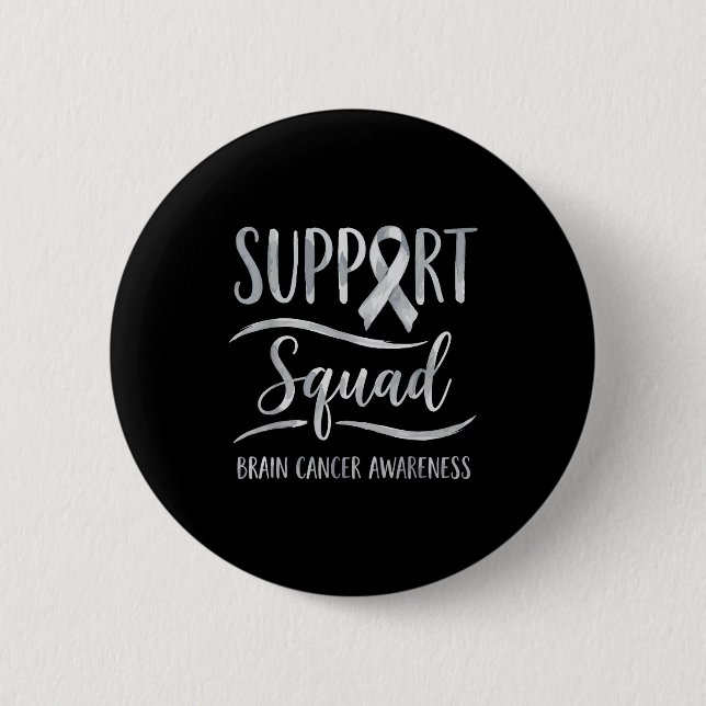 Support squad brain tumour awareness brain cancer  2 inch round button (Front)