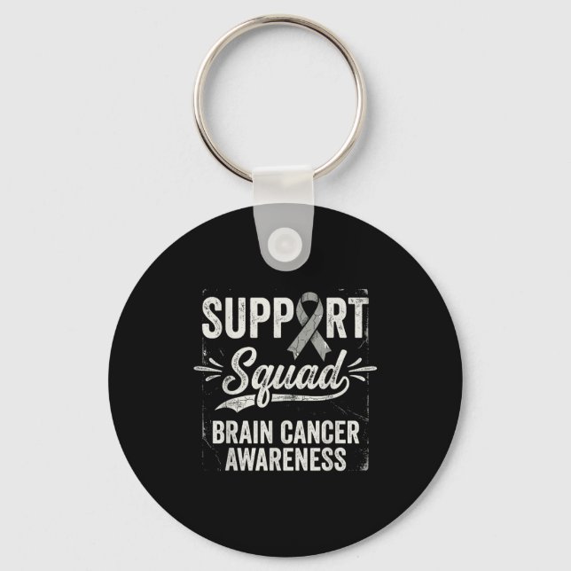 Support squad brain tumour awareness brain cancer  keychain (Front)