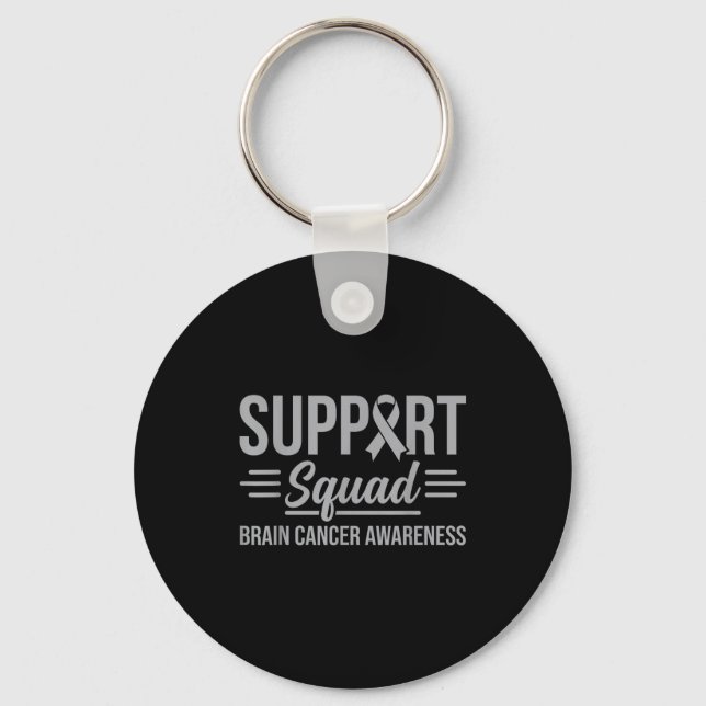 Support squad brain tumour awareness brain cancer  keychain (Front)