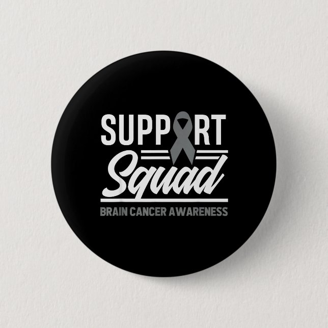 Support Squad Brain Tumour Support Brain Cancer 2 Inch Round Button (Front)