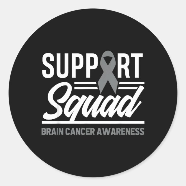 Support Squad Brain Tumour Support Brain Cancer Classic Round Sticker (Front)