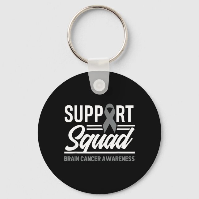 Support Squad Brain Tumour Support Brain Cancer Keychain (Front)