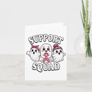 Support Squad Breast Cancer Awareness Cute Ghosts  Card