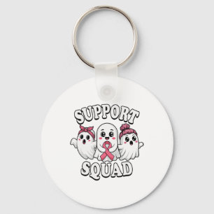 Support Squad Breast Cancer Awareness Cute Ghosts  Keychain