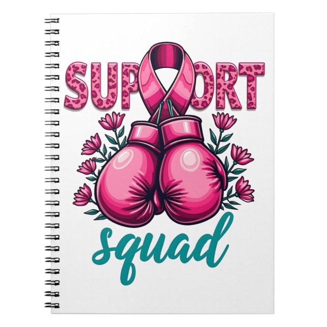Support Squad Breast Cancer Awareness Gloves Box Notebook (Front)