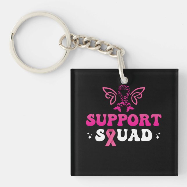support squad breast cancer awareness keychain (Front)