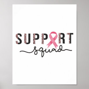 Support Squad Breast Cancer Awareness Leopard Pink Poster