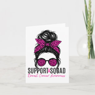 Support Squad Breast Cancer Awareness Messy Bun Pi Card