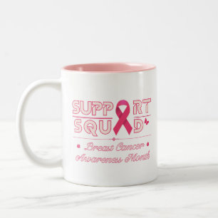 Support Squad-Breast Cancer  Awareness month Two-Tone Coffee Mug