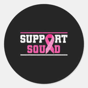 Support Squad Breast Cancer Awareness Pink Ribbon Classic Round Sticker