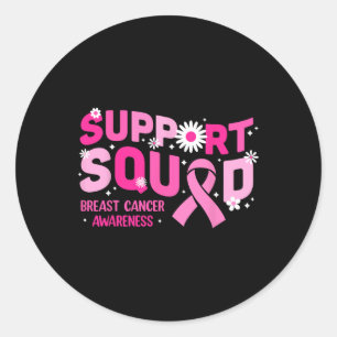 Support Squad Breast Cancer Awareness Pink Ribbon Classic Round Sticker