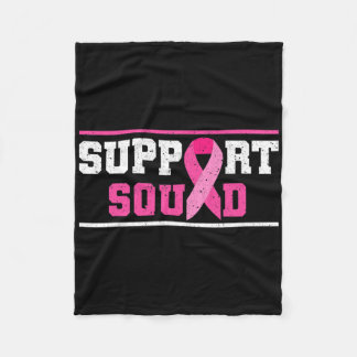 Support Squad Breast Cancer Awareness Pink Ribbon  Fleece Blanket