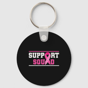 Support Squad Breast Cancer Awareness Pink Ribbon Keychain