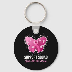 Support Squad Breast Cancer Awareness Pink Ribbon  Keychain