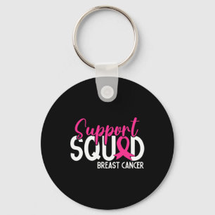 Support Squad Breast Cancer Awareness Pink Ribbon  Keychain