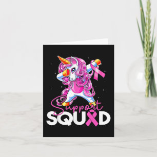 Support Squad Breast Cancer Awareness Pink Unicorn Card