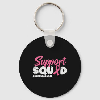 Support Squad Breast Cancer Awareness Ribbon Men W Keychain