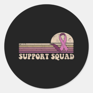 Support Squad Breast Cancer Awareness Ribbons Pink Classic Round Sticker
