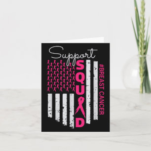 Support Squad Breast Cancer Awareness Usa Flag Card