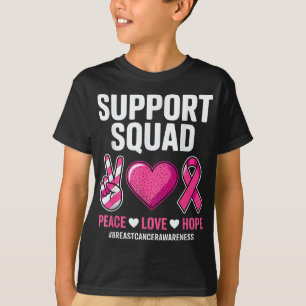 Support Squad Breast Cancer Awareness With Peace L T-Shirt