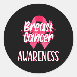 Support Squad Breast Cancer - In October We Wear P Classic Round Sticker