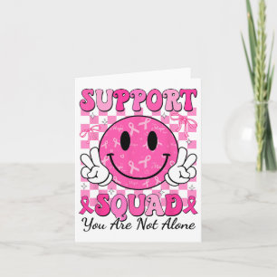 Support Squad Breast Cancer Smile Face Pink Ribbon Card