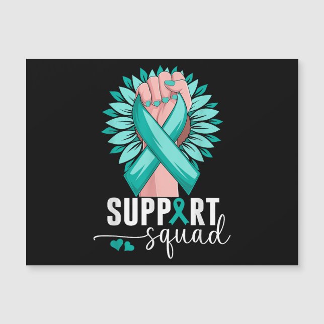 Support Squad Cervical Cancer Awareness Teal & Whi (Front)