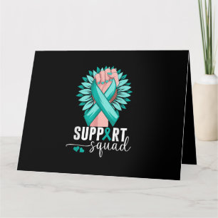 Support Squad Cervical Cancer Awareness Teal & Whi Card