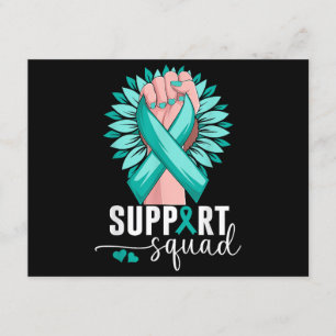 Support Squad Cervical Cancer Awareness Teal & Whi Enclosure Card