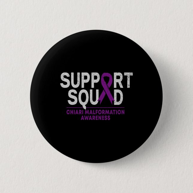 Support Squad Chiari Malformation Awareness Purple 2 Inch Round Button (Front)
