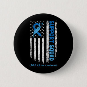 Support Squad Child Abuse Prevention Awareness 2 Inch Round Button