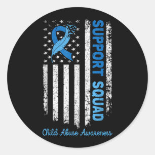 Support Squad Child Abuse Prevention Awareness Classic Round Sticker