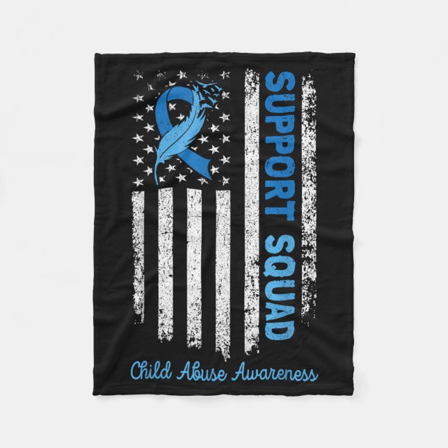 Support Squad Child Abuse Prevention Awareness Fleece Blanket (Front)