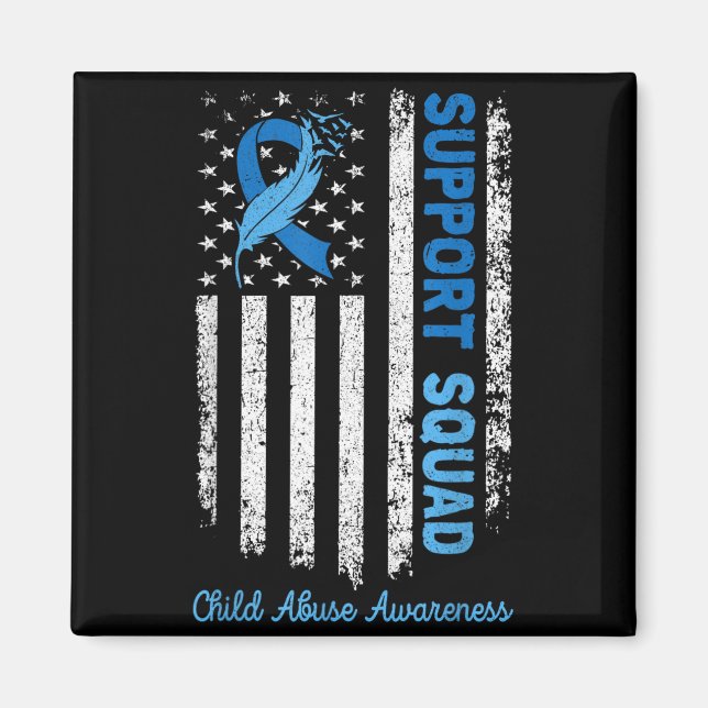 Support Squad Child Abuse Prevention Awareness Magnet (Front)