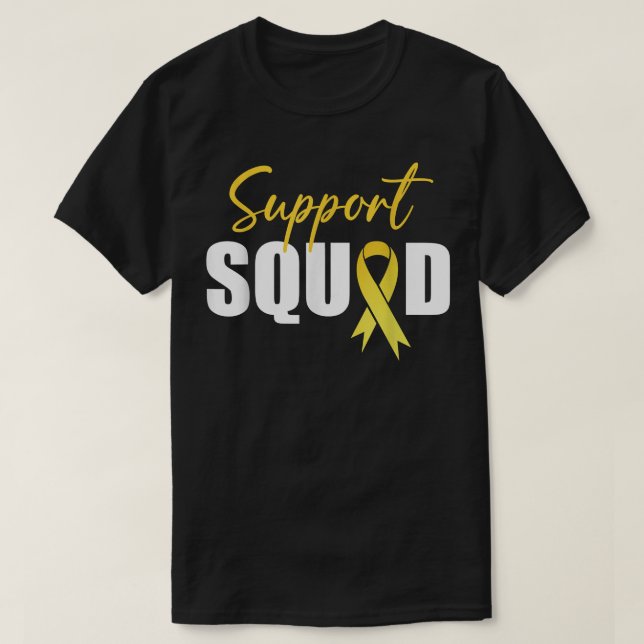 Support Squad Childhood Cancer Awareness Golden Ri T-Shirt (Design Front)