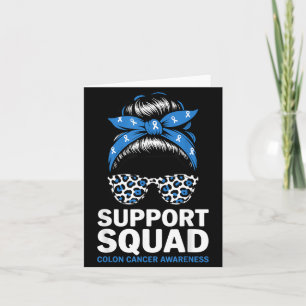 Support Squad Colon Cancer Awareness Messy Bun Card