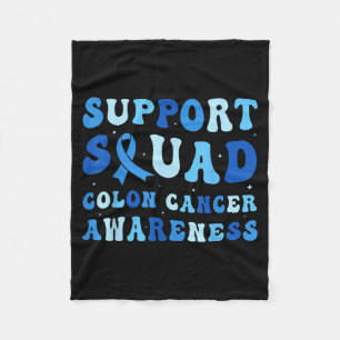 Support squad colourectal colon cancer awareness fleece blanket
