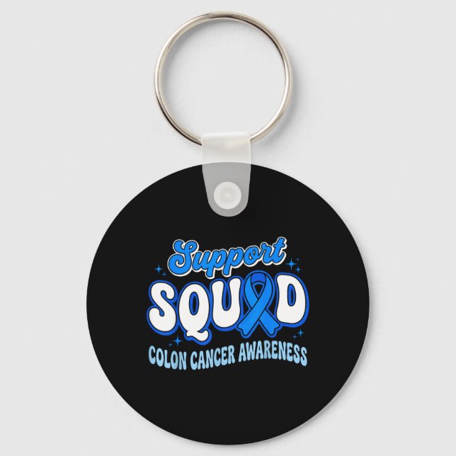 Support Squad Colourectal Colon Cancer Awareness Keychain (Front)