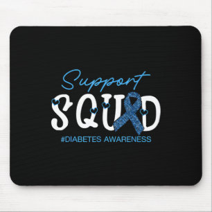 Support Squad Costume Blue Ribbon Diabetes Cancer  Mouse Pad