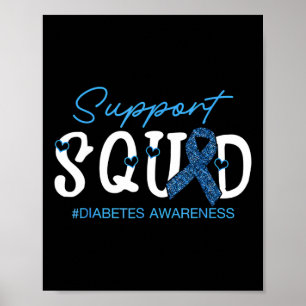 Support Squad Costume Blue Ribbon Diabetes Cancer Poster