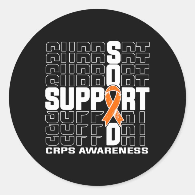 Support Squad Crps Awareness  Classic Round Sticker (Front)