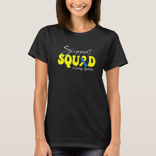 Support Squad Cushing Syndrome Awareness Yellow &  T-Shirt (Front)